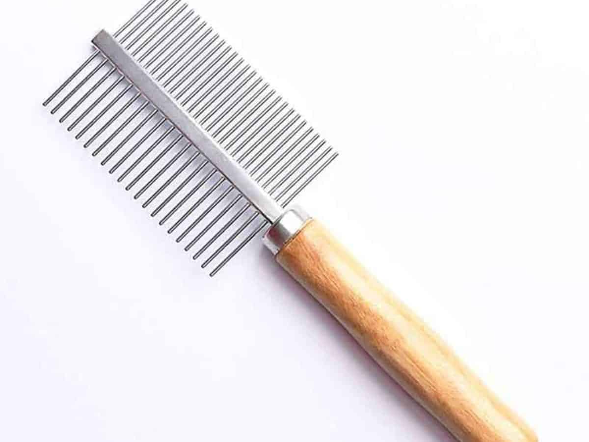 Stainless Steel Combs Hair Removal Brush Grooming Brushes for Pets with Long or Middle Hair AblePet Dog Cat Premium Detangler Comb 