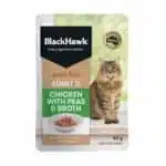 Black Hawk Adult Grain Free Wet Cat Food - Chicken With Peas Broth And Gravy
