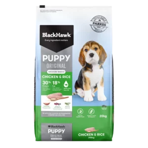 Black Hawk Dog Food Puppy Medium Breed Chicken Rice 20kg