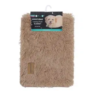 Beige Dog and Cat Calming Plush Blanket - Soft and cozy pet blanket for relaxation