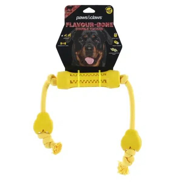 Flavour-Dog Bone Double Tug in yellow