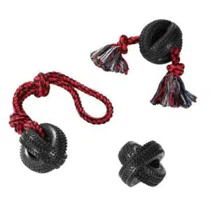 Tyre Rope Tugger Dog Toy breakdown of pieces