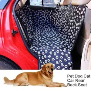 dog car seat cover black and white paw print