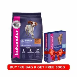 Eukanuba Puppy Medium Breed Dry Dog Food. buy 1kg and get 300g free